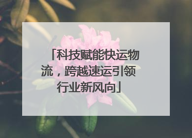 科技赋能快运物流，跨越速运引领行业新风向